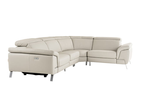 Lamod Italia Mini Wonder Italian Modern Grey Leather Sectional Sofa With Recliner Model VGDTWONDER-GRY