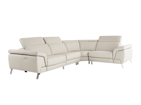 Lamod Italia Mini Wonder Italian Modern Grey Leather Sectional Sofa With Recliner Model VGDTWONDER-GRY