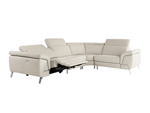 Lamod Italia Mini Wonder Italian Modern Grey Leather Sectional Sofa With Recliner Model VGDTWONDER-GRY
