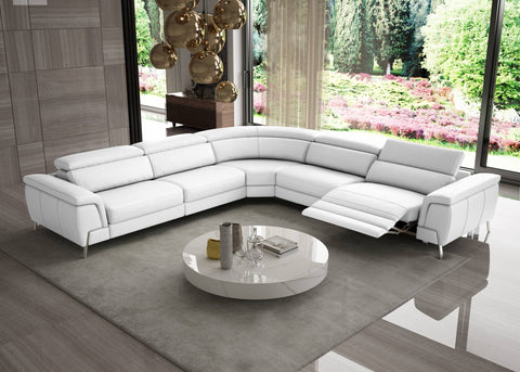 Lamod Italia Wonder Italian Modern White Leather Sectional Sofa With Recliners Model VGCCWONDER-WHT-SECT