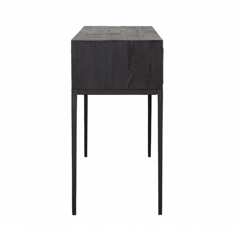 Cabot Natural Wood Finish and Black Console Table