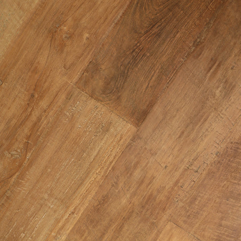 Dabney Natural Wood Wash and Black Round Dining Table