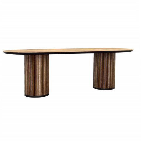 Dabney Natural Wood Wash and Black Dining Table