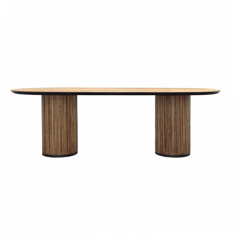 Dabney Natural Wood Wash and Black Dining Table