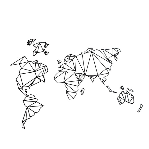 Modrest World Map Black Metal Wall Hanging Model VGATATC-MAP