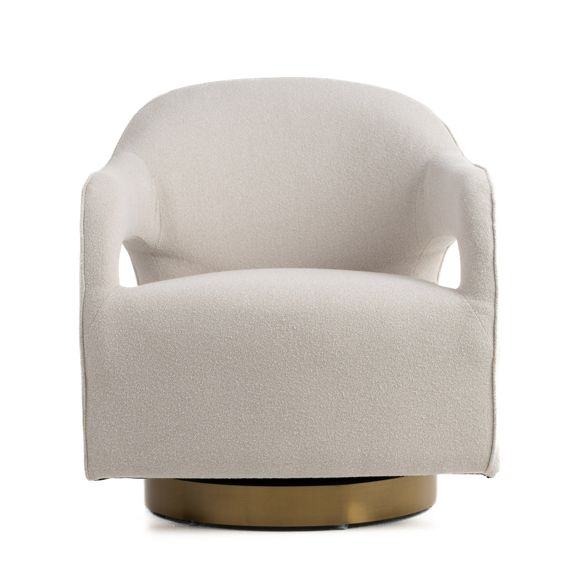 Modrest Worley Modern Beige Fabric & Gold Swivel Accent Chair Model VGRH-RHS-AC-556-BGE