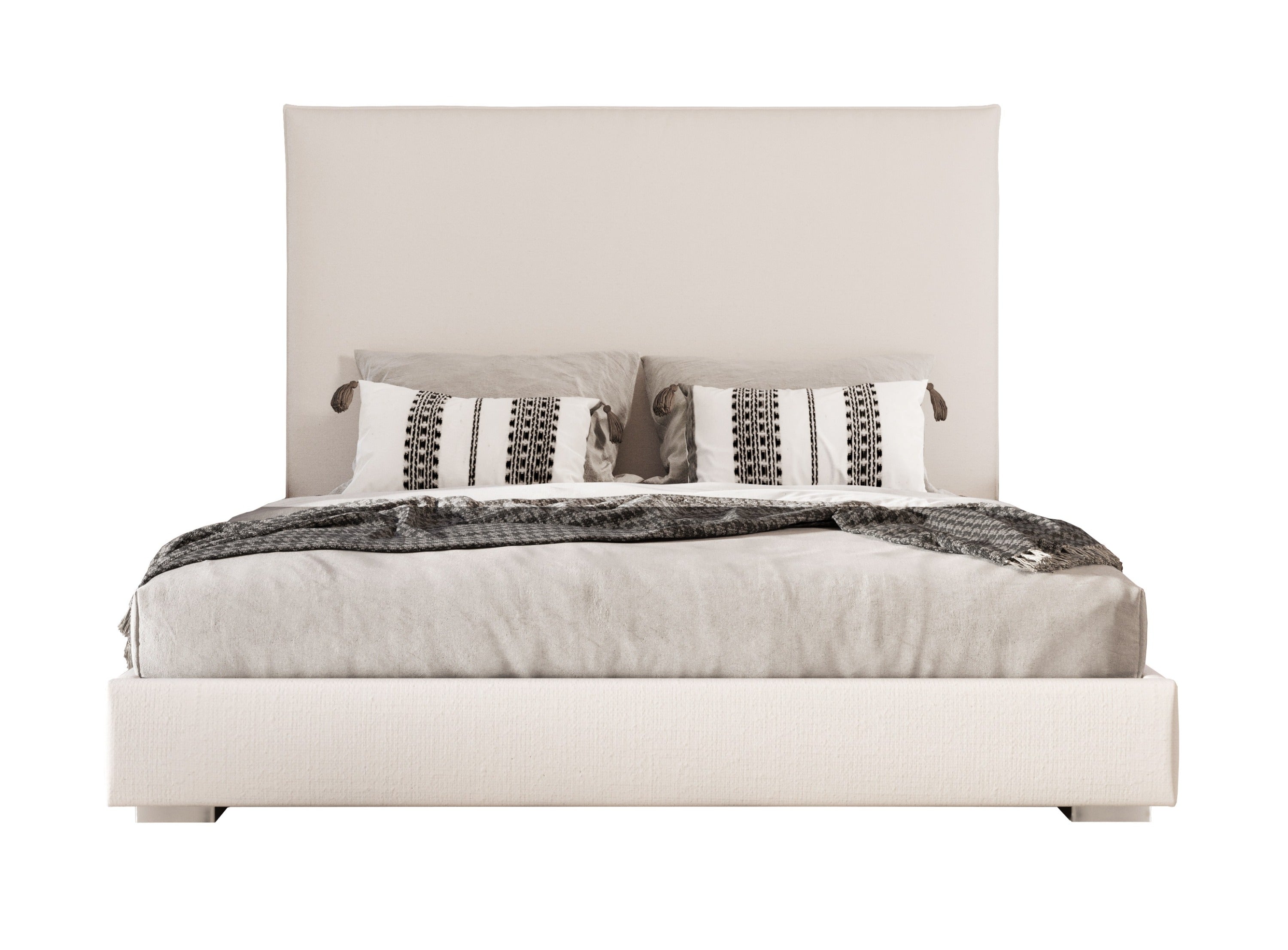Nova Domus Sogno Italian Modern Beige Fabric High Headboard Bed Model VGAC-SOGNO-BED-HH