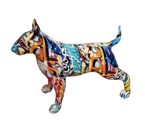 Modrest Graffiti Bull Terrier Modern Multi Color Sculpture Model VGTH-235340