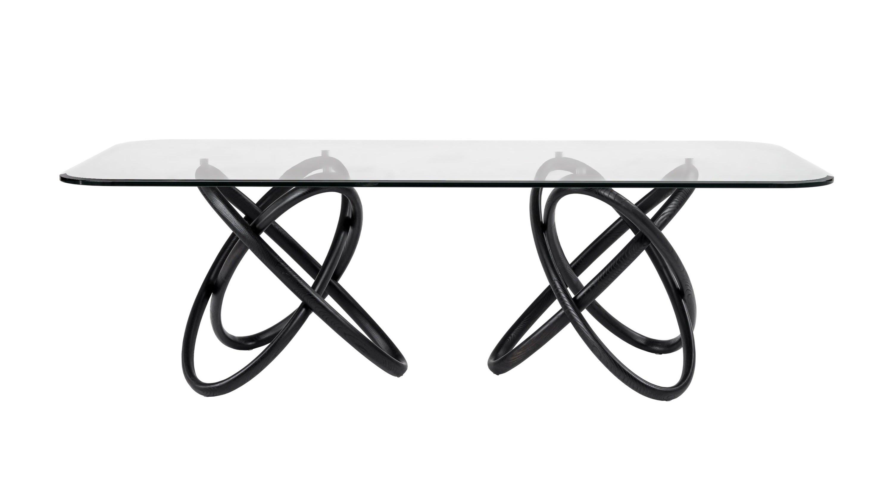 Modrest Mason Modern Glass & Black Ash Dining Table Model VGCSDT-16092-BLK