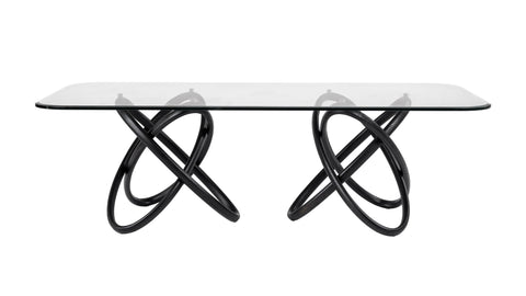 Modrest Mason Modern Glass & Black Ash Dining Table Model VGCSDT-16092-BLK