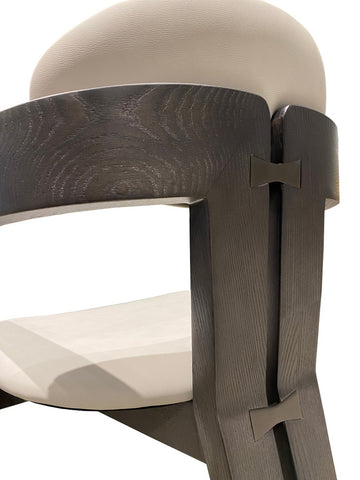 Modrest Thorne Light Grey and Dark Grey Arm Dining Chair By VIG Furniture