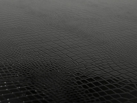 A&X Xavier Modern Black Crocodile & Stainless Steel Dining Table Model VGUNAA815-180-BLKCROC