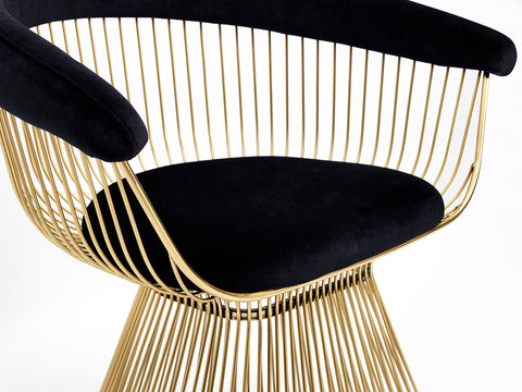 Modrest Chandler Black Velvet & Gold Dining Chair By VIG Furniture