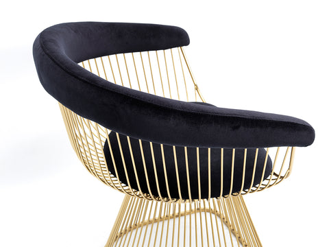 Modrest Chandler Black Velvet & Gold Dining Chair By VIG Furniture