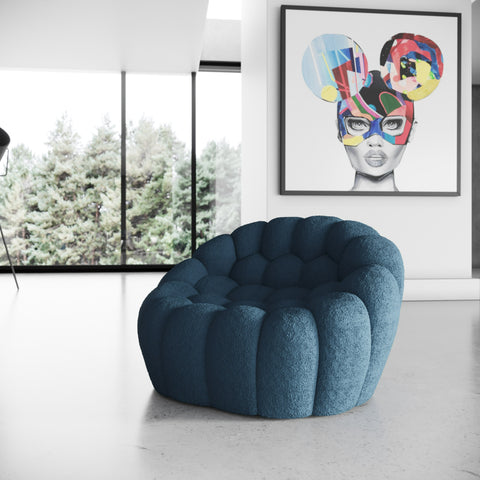 Divani Casa Yolonda Modern Curved Dark Teal Fabric Chair Model VGEV2126C-CHR-C-15