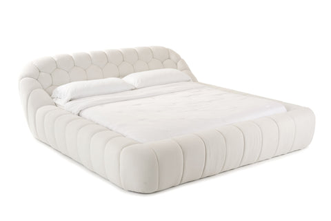 Divani Casa Yolonda Modern Off White Fabric Bed Model VGEV-A127-BED-OFFWHT