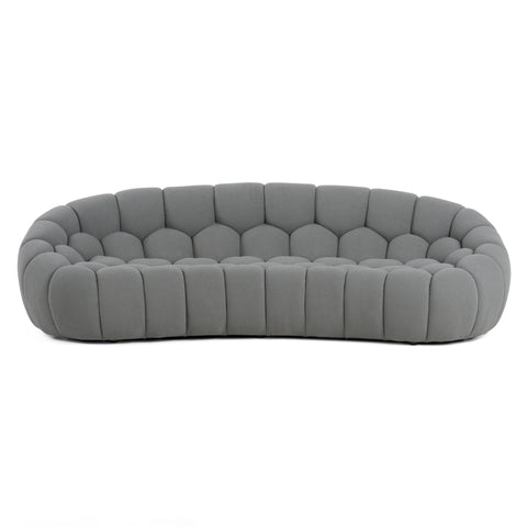 Divani Casa Yolonda Modern Curved Light Grey Fabric Sofa Model VGEV2126C-SOFA-C-07