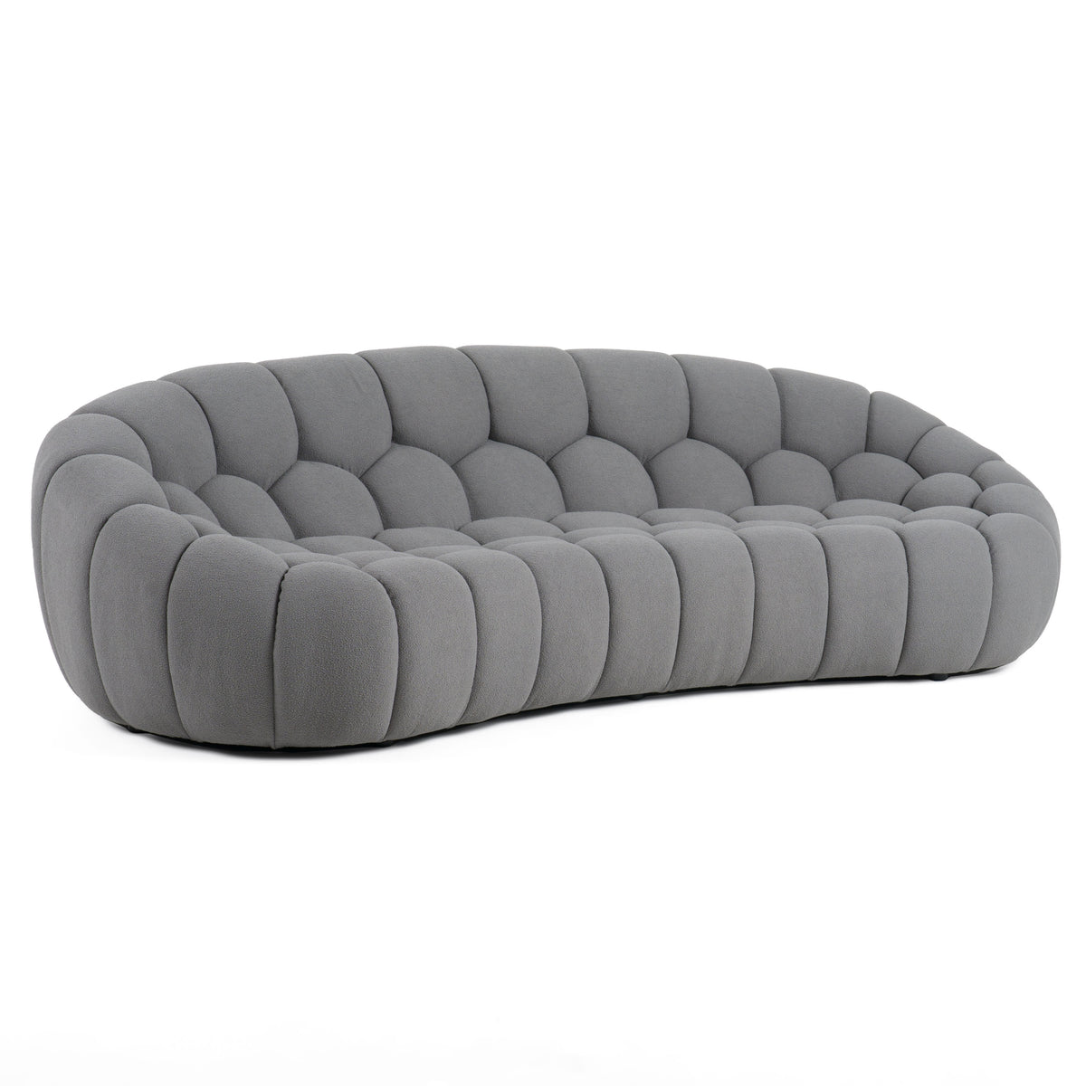 Divani Casa Yolonda Modern Curved Light Grey Fabric Sofa Model VGEV2126C-SOFA-C-07