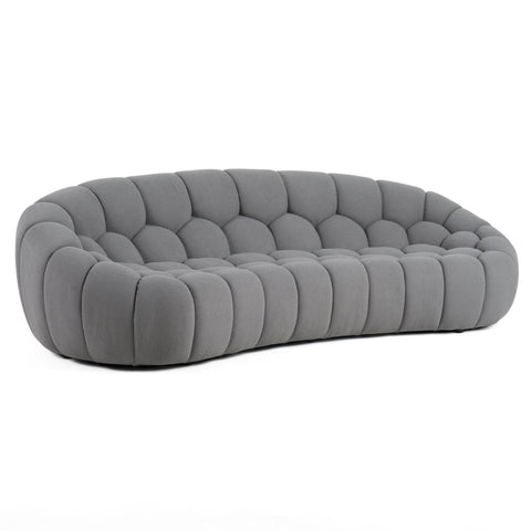 Divani Casa Yolonda Modern Curved Light Grey Fabric Sofa Model VGEV2126C-SOFA-C-07