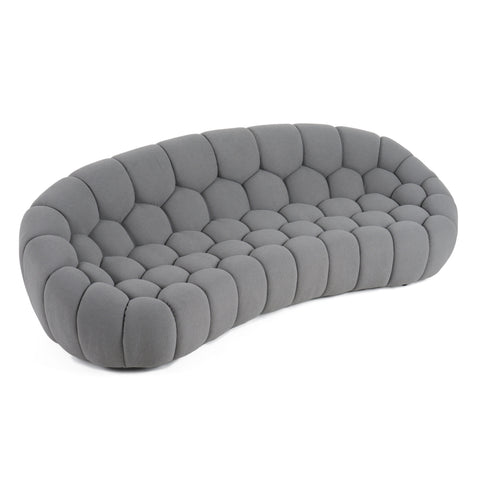 Divani Casa Yolonda Modern Curved Light Grey Fabric Sofa Model VGEV2126C-SOFA-C-07