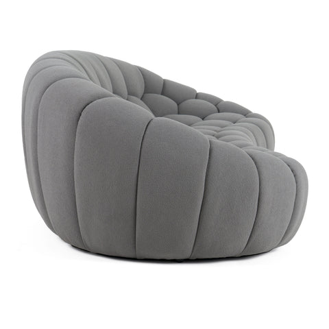 Divani Casa Yolonda Modern Curved Light Grey Fabric Sofa Model VGEV2126C-SOFA-C-07