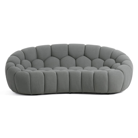 Divani Casa Yolonda Modern Curved Light Grey Fabric Loveseat Model VGEV2126C-LOVE-C-07