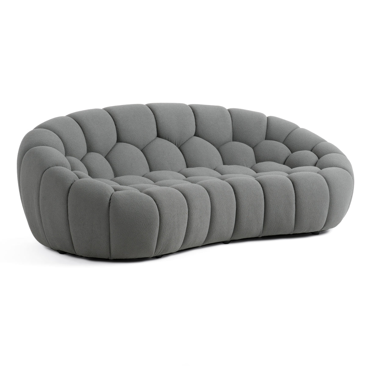 Divani Casa Yolonda Modern Curved Light Grey Fabric Loveseat Model VGEV2126C-LOVE-C-07