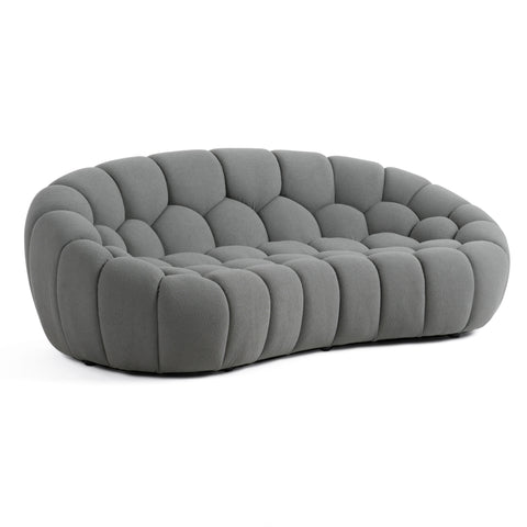 Divani Casa Yolonda Modern Curved Light Grey Fabric Sofa Set Model VGEV2126C-SET-C-07