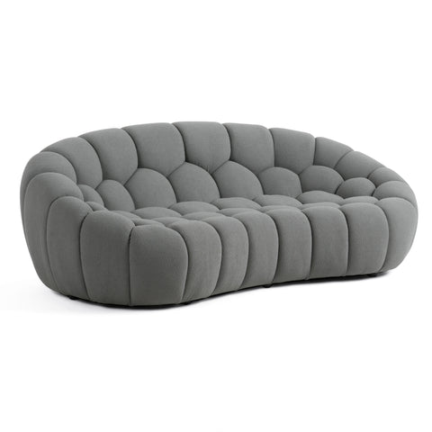 Divani Casa Yolonda Modern Curved Light Grey Fabric Loveseat Model VGEV2126C-LOVE-C-07