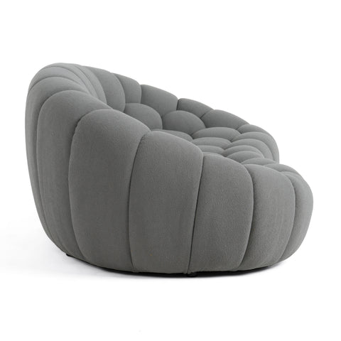 Divani Casa Yolonda Modern Curved Light Grey Fabric Loveseat Model VGEV2126C-LOVE-C-07