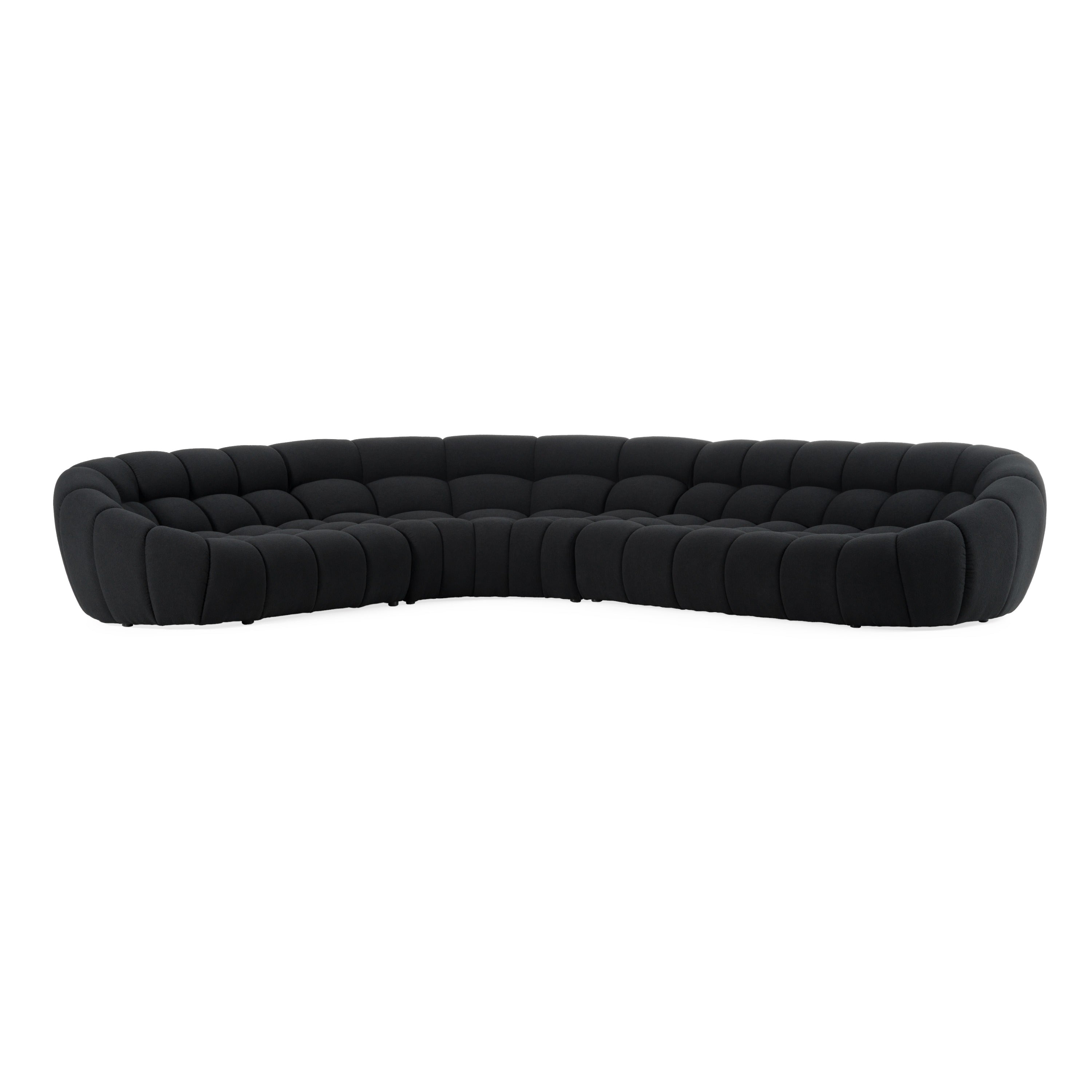 Divani Casa Yolonda Black Fabric Sectional Sofa Model VGEV-2126B-BLK