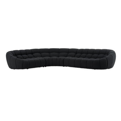 Divani Casa Yolonda Black Fabric Sectional Sofa Model VGEV-2126B-BLK
