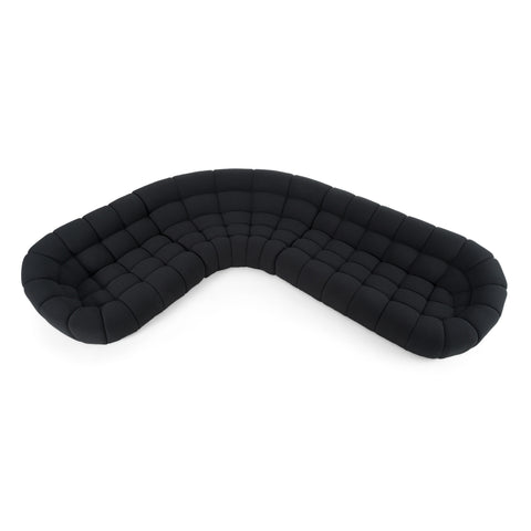 Divani Casa Yolonda Black Fabric Sectional Sofa Model VGEV-2126B-BLK