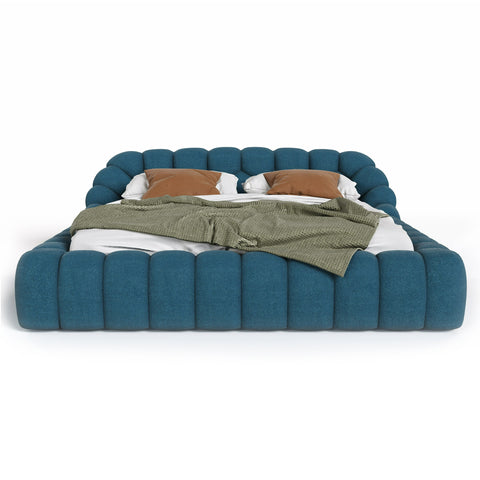 Divani Casa Yolonda Modern Dark Teal Fabric Bed Model VGEV-A127-BED-C-15