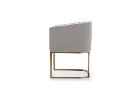 Modrest Yukon Modern Light Grey Fabric & Antique Brass Dining Chair By VIG Furniture