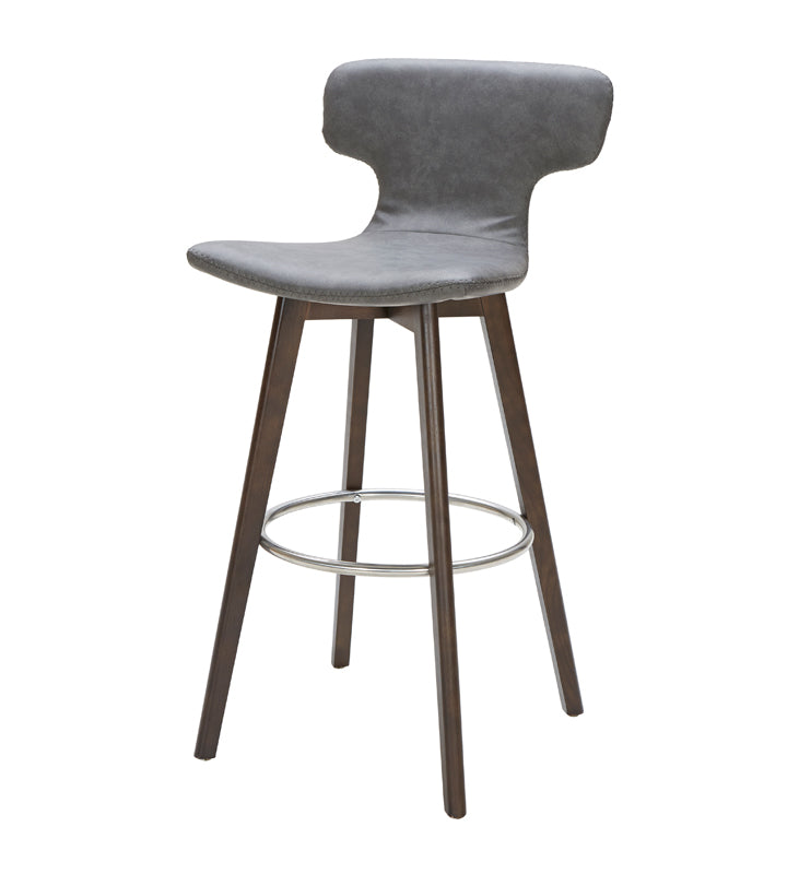 Modrest Zach Mid Century Dark Grey Eco Leather Bar Stool Model VGKKY1252-DKGRY