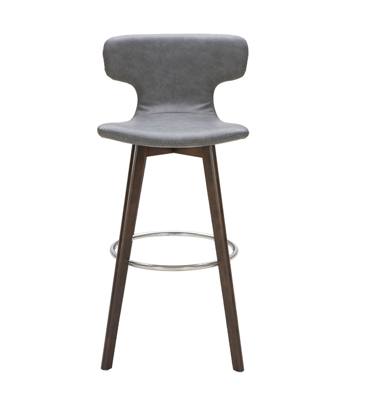 Modrest Zach Mid Century Dark Grey Eco Leather Bar Stool Model VGKKY1252-DKGRY