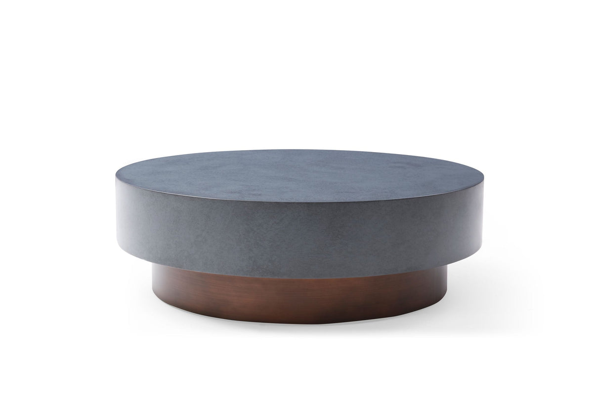 Modrest Zachary Modern Metal & Antique Copper Coffee Table Model VGVCCT128-GRY-CT