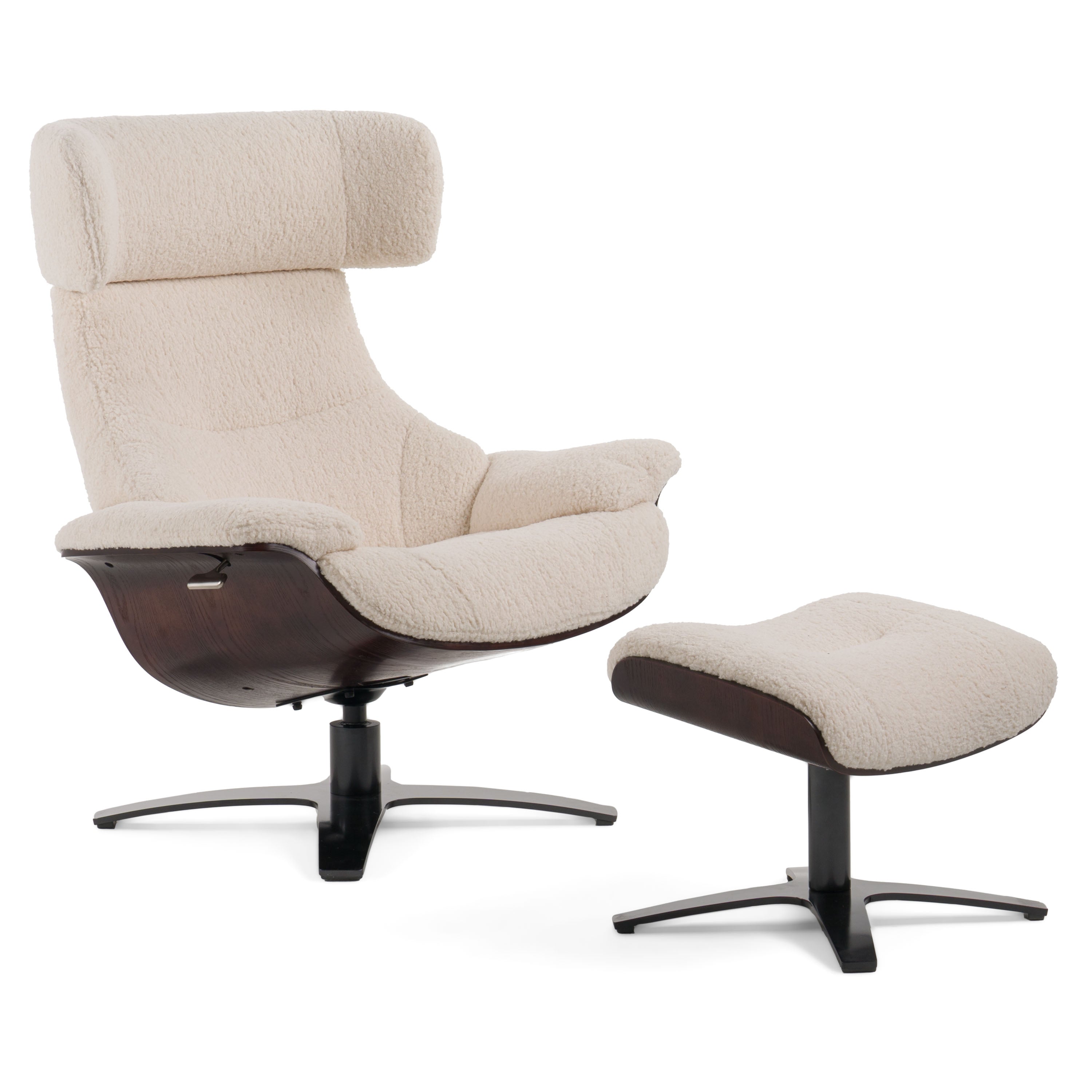 Modrest Zahara Modern Beige Lounge Chair & Ottoman Model VGKK-A985-BGE-SET