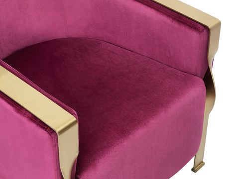 Divani Casa Anthony Modern Pink & Gold Accent Chair Model VGZAZCS600-1-PNK