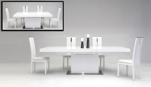 Zenith Modern White Extendable Dining Table Model VGGU841XT-WHT