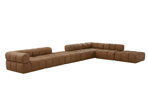 Divani Casa Everest Modern Brown Leather Ottoman Model VGOD-ZW-23118-OTT