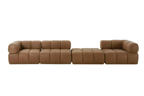 Divani Casa Everest Modern Brown Leather Modular Armless Sectional Seat Model VGOD-ZW-23118-ARM