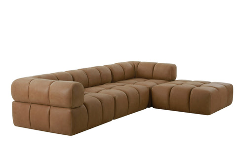 Divani Casa Everest Modern Brown Leather Modular Armless Sectional Seat Model VGOD-ZW-23118-ARM