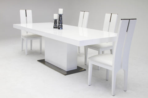 Zenith Modern White Extendable Dining Table Model VGGU841XT-WHT