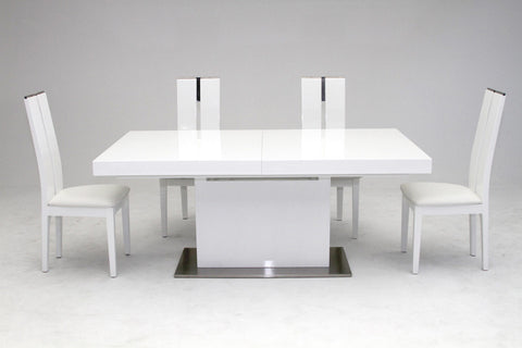 Zenith Modern White Extendable Dining Table Model VGGU841XT-WHT