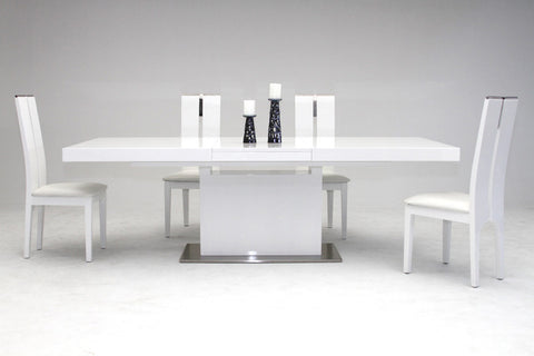 Zenith Modern White Extendable Dining Table Model VGGU841XT-WHT