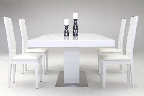 Zenith Modern White Extendable Dining Table Model VGGU841XT-WHT